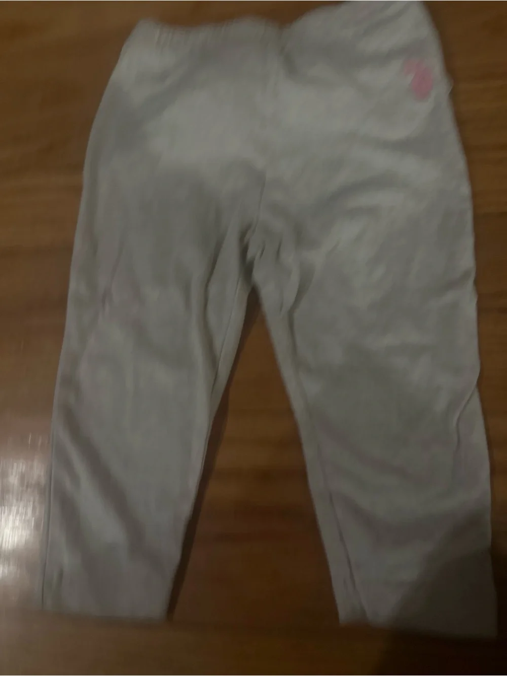 Ralph Lauren Light Gray Leggings with Pink Pony Logo